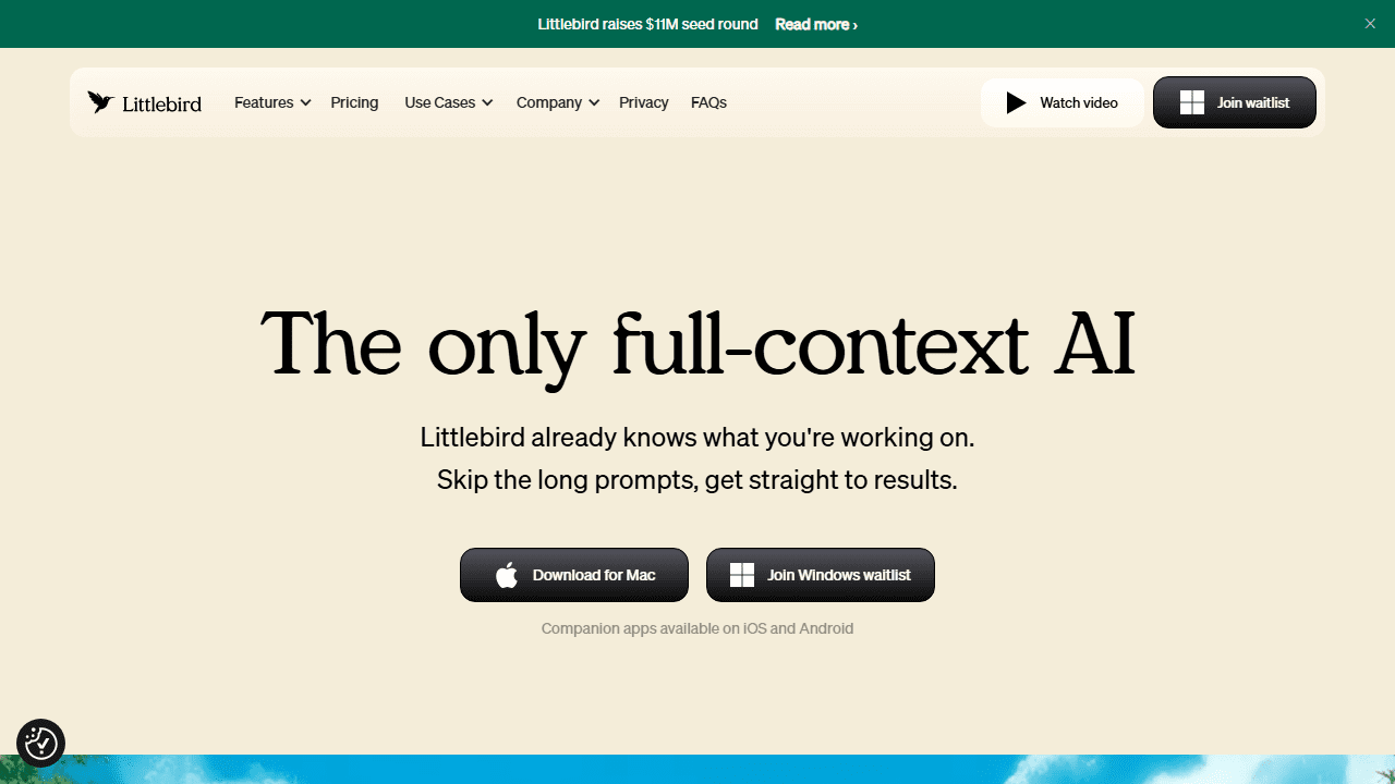 LittleBird — page d'accueil