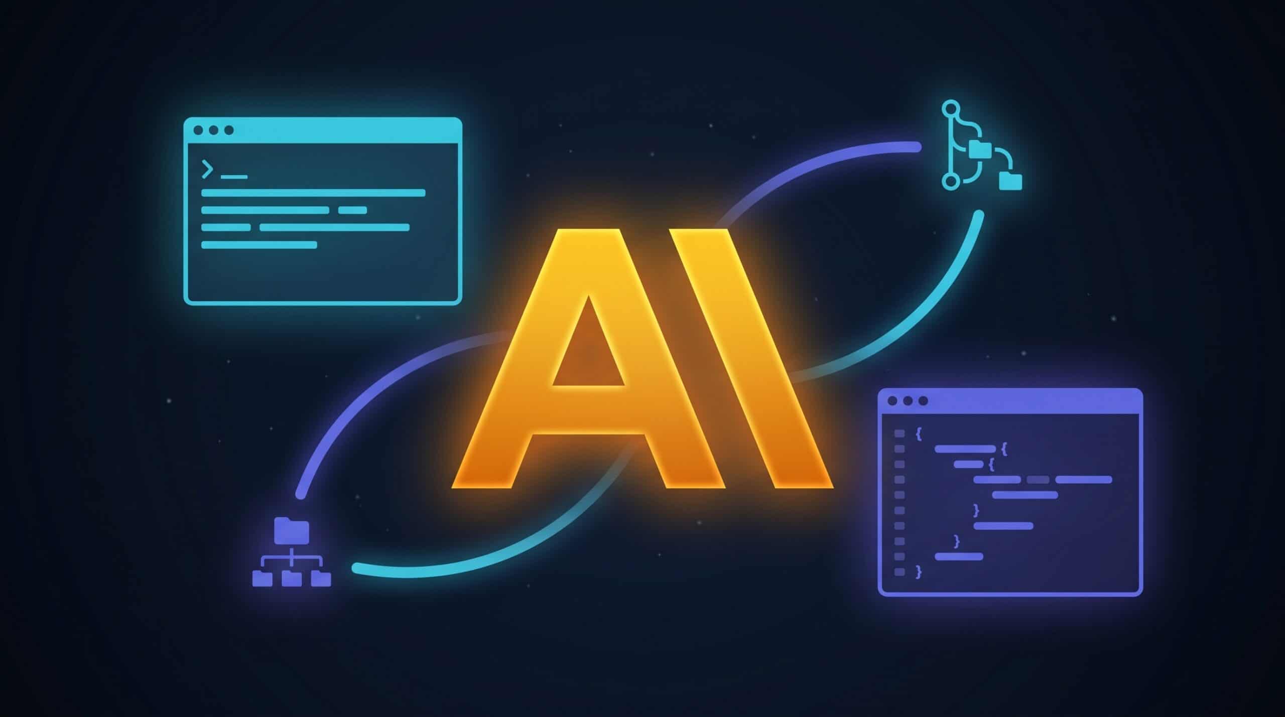 Claude Code, l'agent IA d'Anthropic, au centre d'un environnement de développement avec terminal, branche Git et éditeur de code