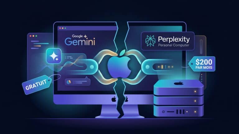 Gemini pour Mac gratuit et Perplexity Personal Computer a 200 dollars par mois