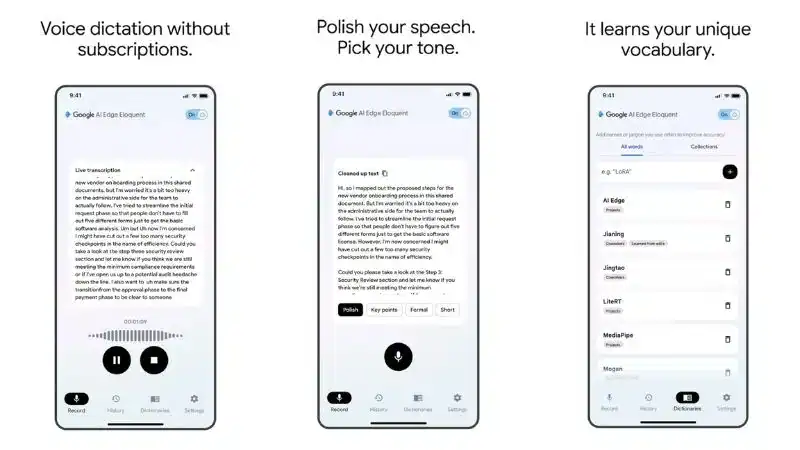 Google lance eloquent, la dictee IA qui reste locale