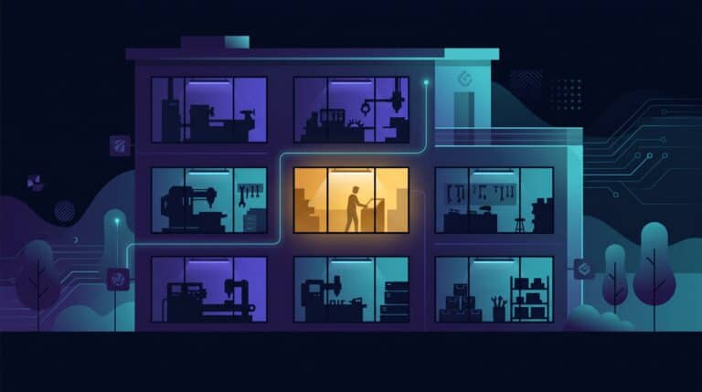 Immeuble de nuit avec une seule fenêtre éclairée, métaphore de l'écosystème Claude sous-exploité